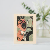 Vintages Bier mit sonniger Großmund Cartoon Postkarte (Stehend Vorderseite)