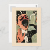 Vintages Bier mit sonniger Großmund Cartoon Postkarte (Vorne/Hinten)