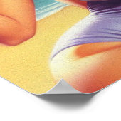 Vintages Bier Sommer Button auf Poster (Ecke)