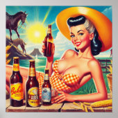 Vintages Bier Summer Girl Poster (Vorne)