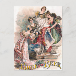 Vintages Bier-Werbeplakat Postkarte
