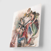 Vintages Bier-Werbeplakat Quadratische Wanduhr (Winkel)