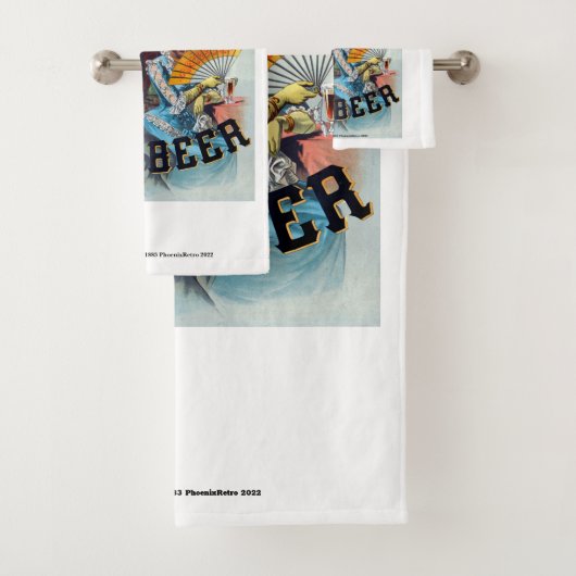 Vintages Bierposter Badhandtuch Set (Insitu)