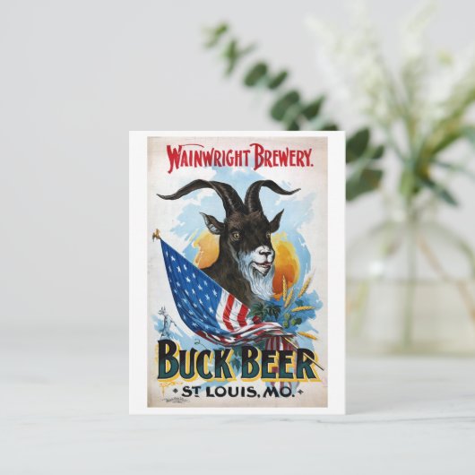 Vintages Bierposter Postkarte (Stehend Vorderseite)