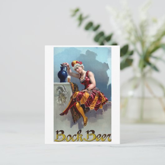 Vintages Bierposter Postkarte (Stehend Vorderseite)