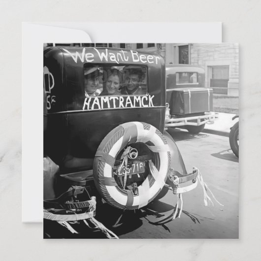 Vintages Bierverbot, Wir Wollte Bier, Geschichte Einladung (Vorderseite)