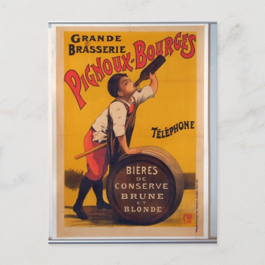 Vintages Bierwerbung Poster Grande Brasserie Postkarte (Vorderseite)