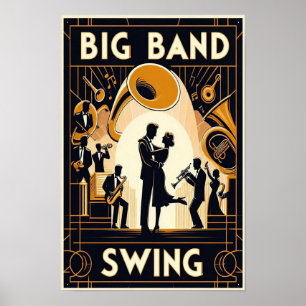 Vintages Big Band Swing-Poster Poster