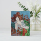 Vintages Bike Art Nouveau Alphonse Mucha Postkarte (Stehend Vorderseite)