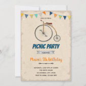 Vintages Bike-Geburtstagsthema Einladung (Vorderseite)