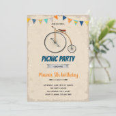 Vintages Bike-Geburtstagsthema Einladung (Stehend Vorderseite)