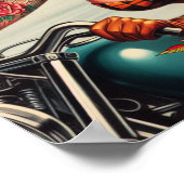 Vintages Biker-Button Poster (Ecke)