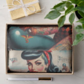 Vintages Biker-Button Seidenpapier (Geschenk)