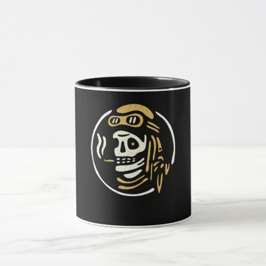 Vintages Biker-Ghost-Pilot Halloween-Funny-Geschen Tasse (Zentrum)