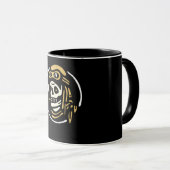 Vintages Biker-Ghost-Pilot Halloween-Funny-Geschen Tasse (VorderseiteRechts)
