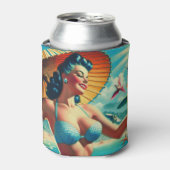 Vintages Bikini-Button Dosenkühler (Kanne Vorderseite)