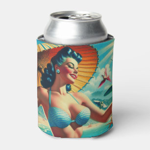 Vintages Bikini-Button Dosenkühler