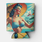 Vintages Bikini-Button Dosenkühler (Vorderseite)
