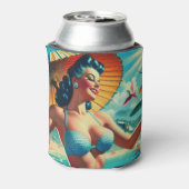 Vintages Bikini-Button Dosenkühler (Kanne Rückseite)