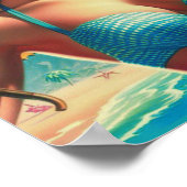 Vintages Bikini-Button Poster (Ecke)