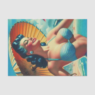 Vintages Bikini-Button Seidenpapier