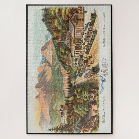 Vintages Bild am Bahnhof Puzzle (Vertikal)