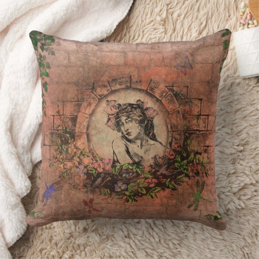 Vintages Bild dekoratives Kissen (Decke)
