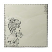 Vintages Bild der Frau Fliese (Vorderseite)