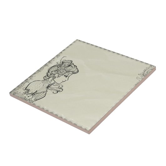 Vintages Bild der Frau Fliese (Seite)