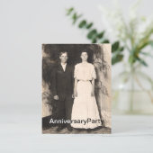 Vintages Bild des Ehemann-und Ehefrau-Jahrestages Einladung (Stehend Vorderseite)