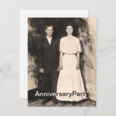 Vintages Bild des Ehemann-und Ehefrau-Jahrestages Einladung (Vorne/Hinten)