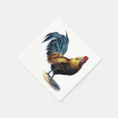 Vintages Bild eines farbigen Rooster Country Chick Serviette (Ecke)