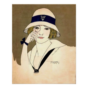 Vintages Bild eines Flappers Poster