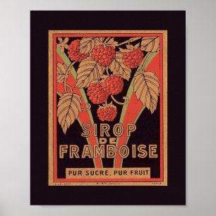 Vintages Bild französisches HIMBEERsirup Aufkleber Poster