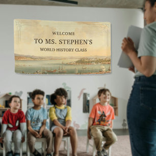 Vintages Bild Geschichte Lehrer Unterricht Willkom Banner