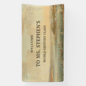 Vintages Bild Geschichte Lehrer Unterricht Willkom Banner (Vertikal)