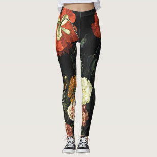 Vintages Bild Stillleben mit Blume Leggings