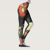 Vintages Bild Stillleben mit Blume Leggings (Rechts)