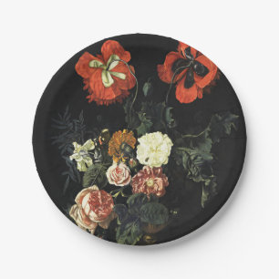 Vintages Bild Stillleben mit Blume Pappteller