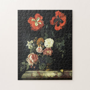 Vintages Bild Stillleben mit Blume Puzzle