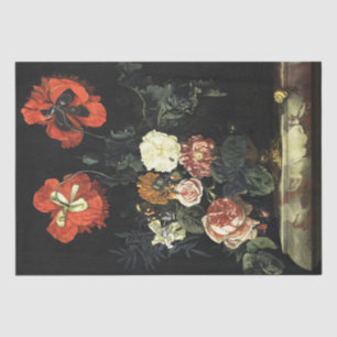 Vintages Bild Stillleben mit Blume Seidenpapier