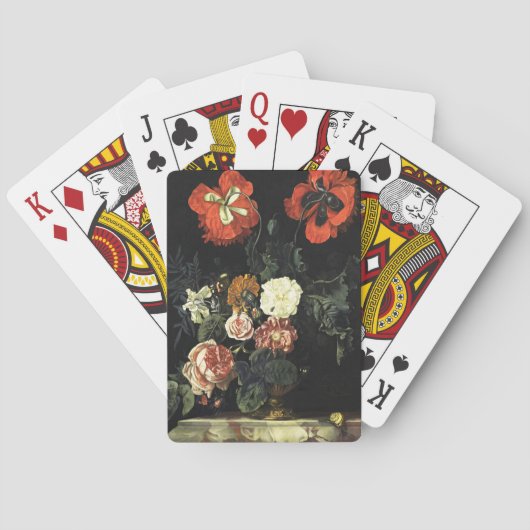Vintages Bild Stillleben mit Blume Spielkarten (Rückseite)
