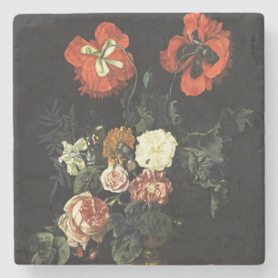 Vintages Bild Stillleben mit Blume Steinuntersetzer