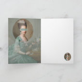 Vintages Bild von Alterred Art aquamariner Farbblo Karte (Innenseite)