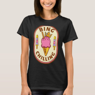 Vintages Bing Chilling Ice Cream Parlor Meme Angeb T-Shirt