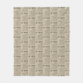Vintages Bingo-Kartenmuster Fleecedecke (Vorderseite)