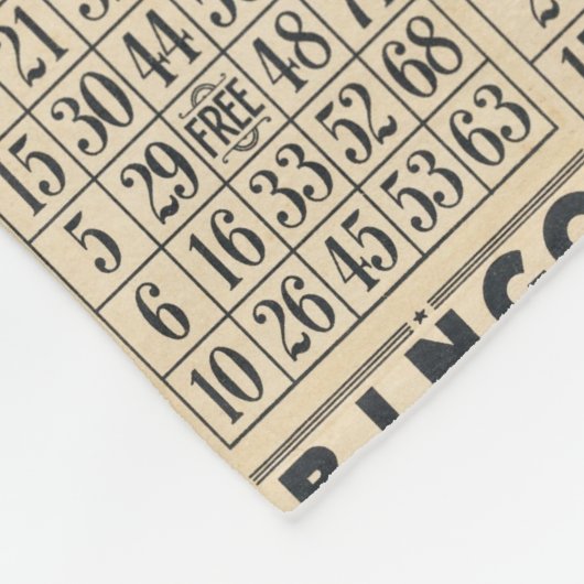 Vintages Bingo-Kartenmuster Fleecedecke (Ecke)