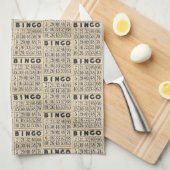 Vintages Bingo-Kartenmuster Geschirrtuch (Viertel Falte)