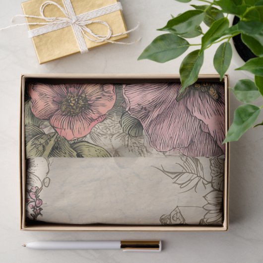 VINTAGES BIRD DECOUPAY SEIDENPAPIER (Geschenk)