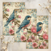 VINTAGES BIRD DECOUPAY SEIDENPAPIER